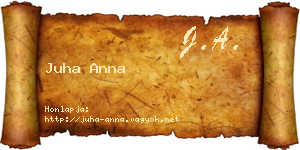 Juha Anna névjegykártya