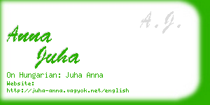 anna juha business card